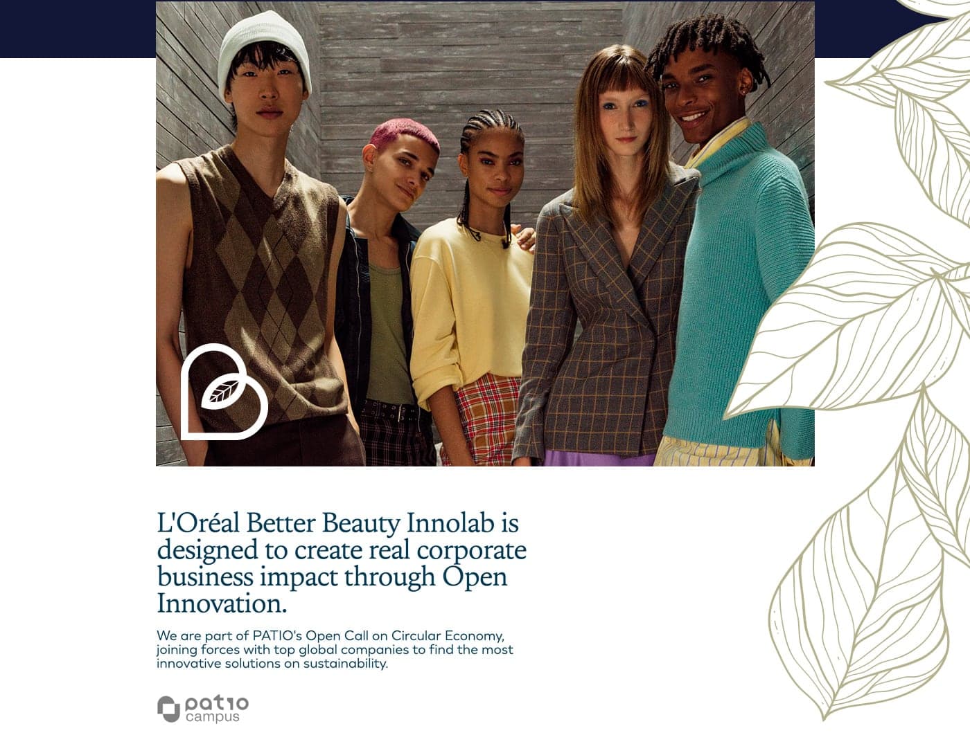 Diverse group of young people posing together for the brand campaign