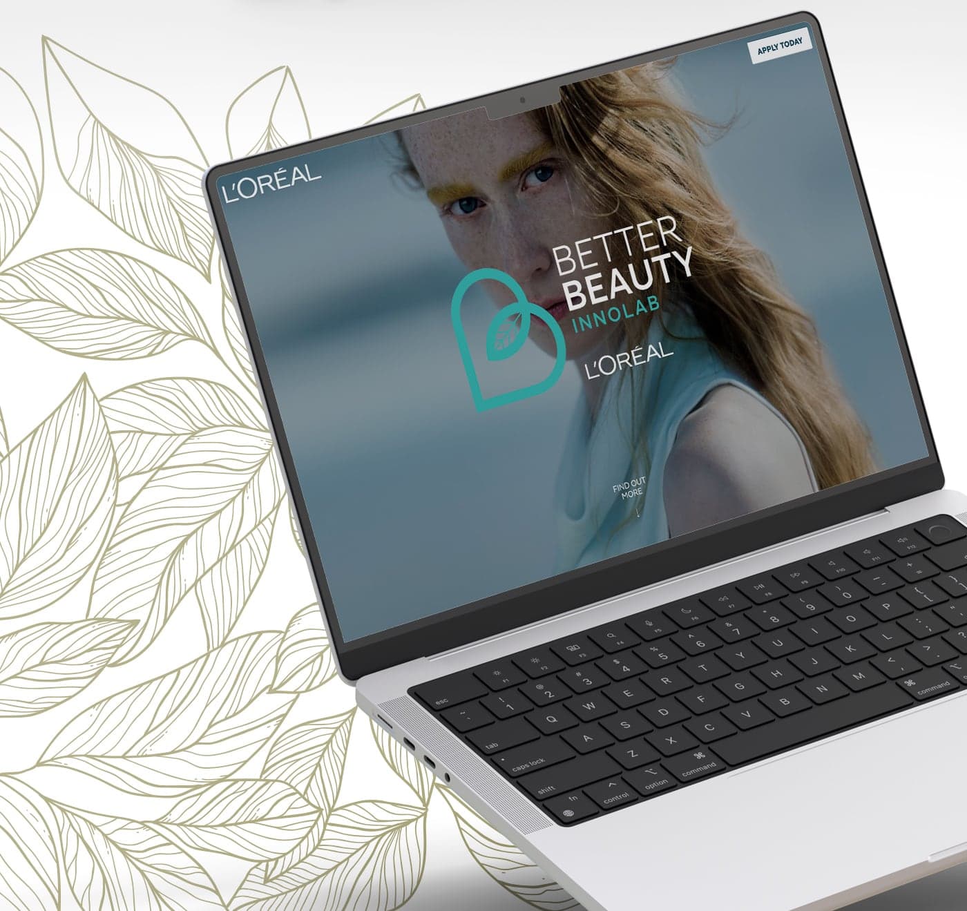 Better Beauty Innolab website shown on a laptop screen