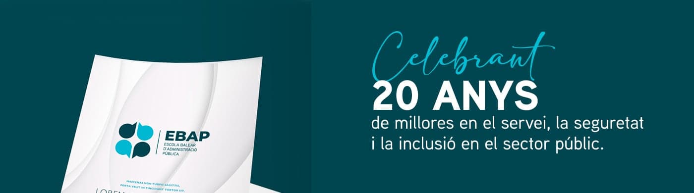 Corporate folder with the EBAP logo and the 20th-anniversary message