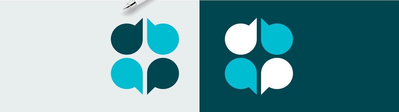 EBAP isotype in two colour versions, light and dark, in turquoise and white
