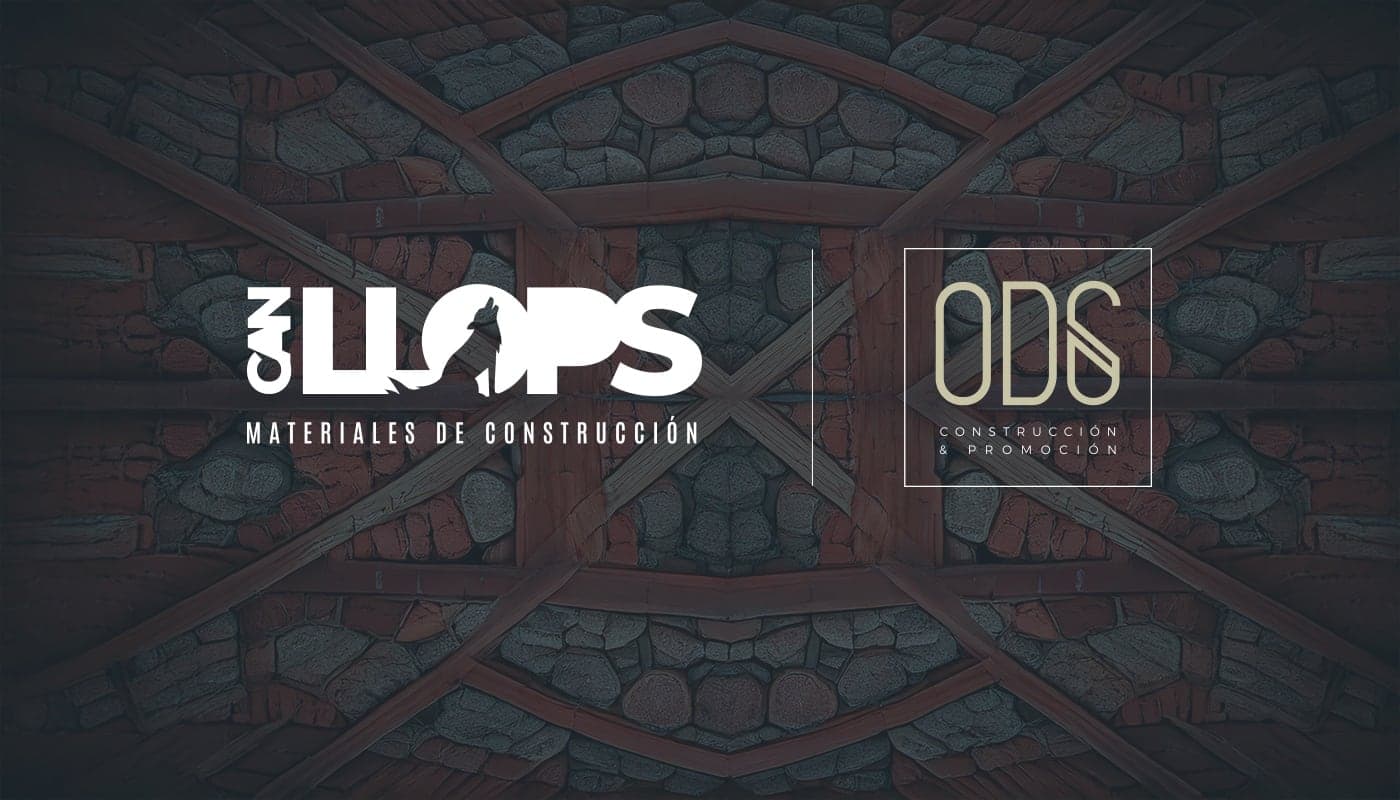 Logotip de Can Llops al costat del logotip de la promotora ODS