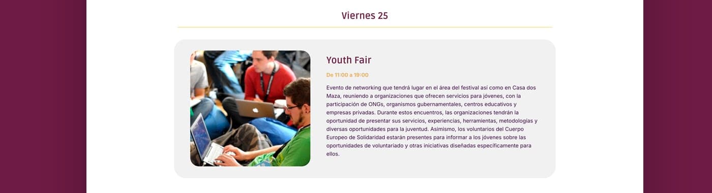 Sección Viernes 25 sobre la Youth Fair para jóvenes
