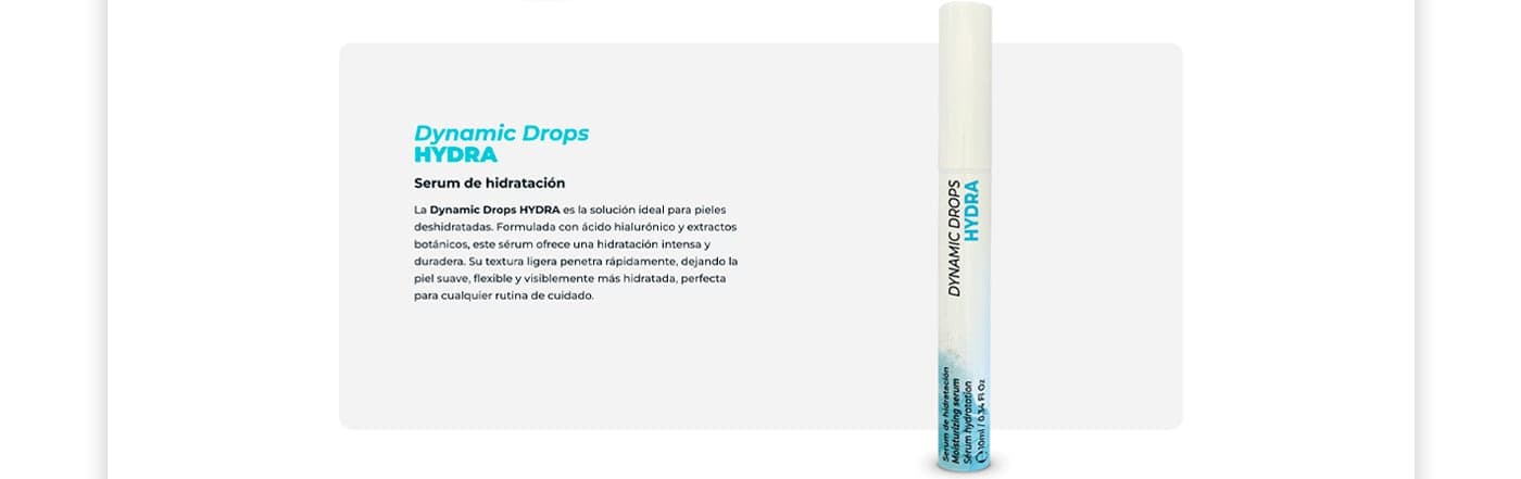 Fitxa de producte web del sèrum Dynamic Drops Hydra