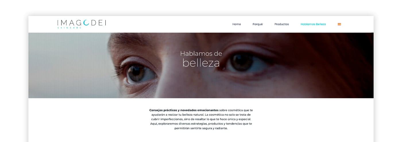 Capçalera de la secció Parlem de bellesa amb primer pla d'ulls