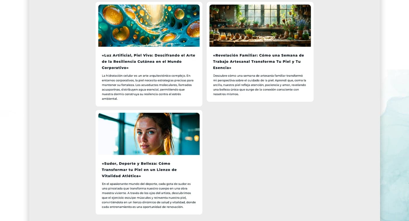 Quadrícula d'articles del blog amb les seves imatges destacades