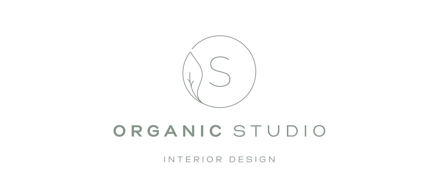 Logotipo de Organic Studio con un círculo, una hoja y la letra S