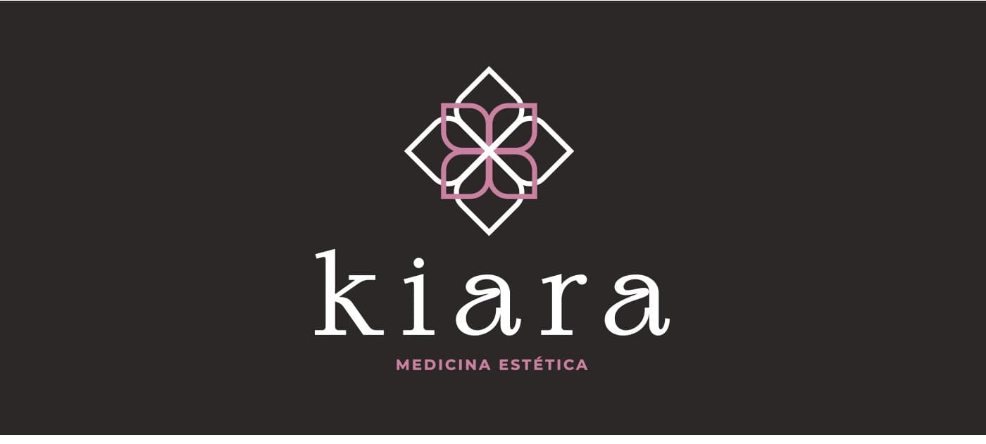 Kiara Medicina Estética logo in vertical format on a dark background