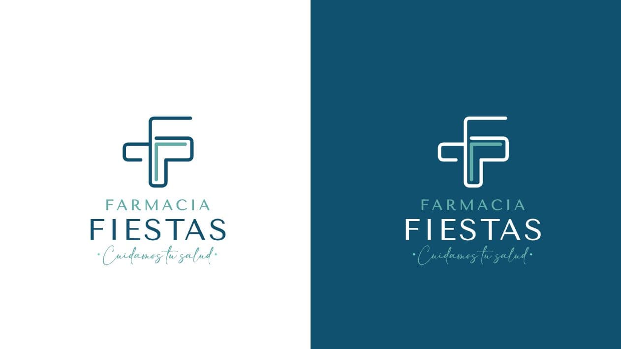 Logotip vertical amb l'eslògan Cuidem la teva salut en cal·ligrafia