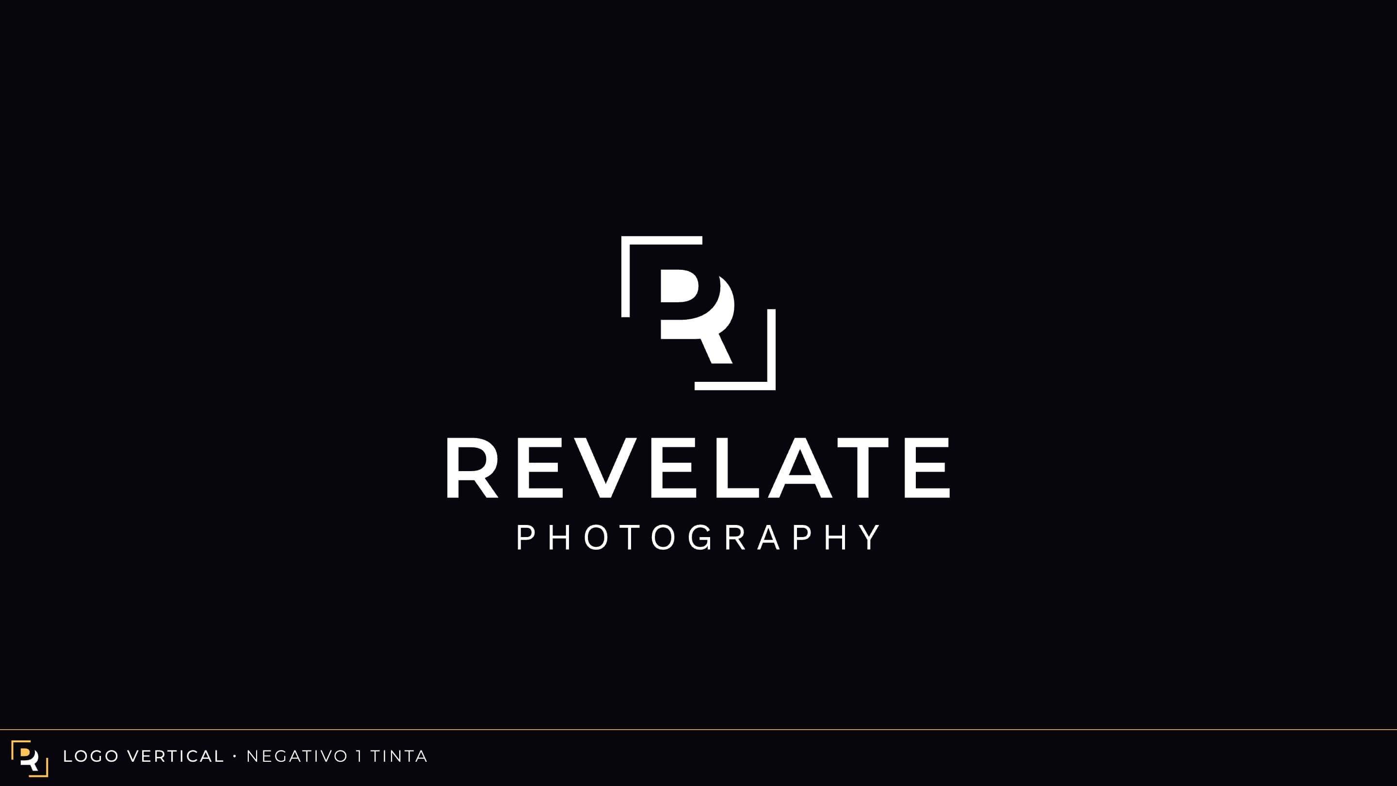 Vertical one-colour logo in white on a black background