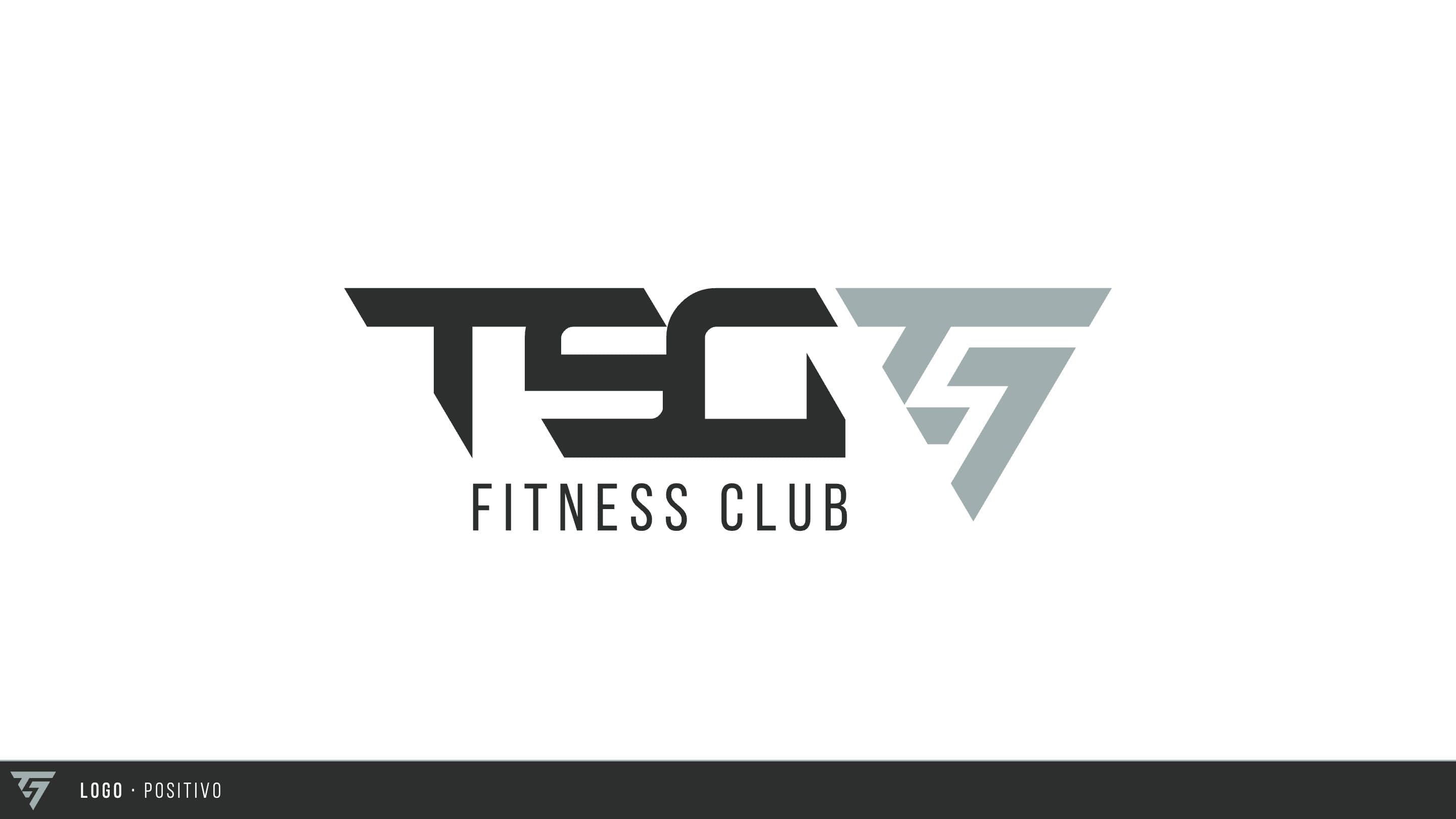 TSG Fitness Club logotype in positive version in black and grey on a white background