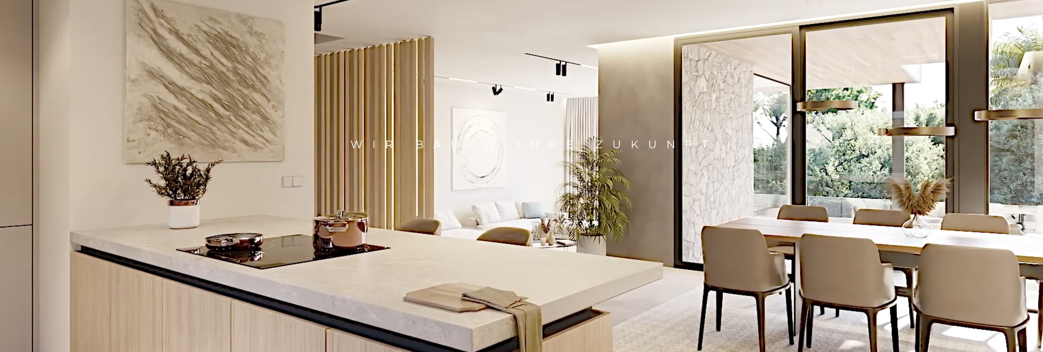 Elegancia y solidez para una constructora con luz mediterránea.