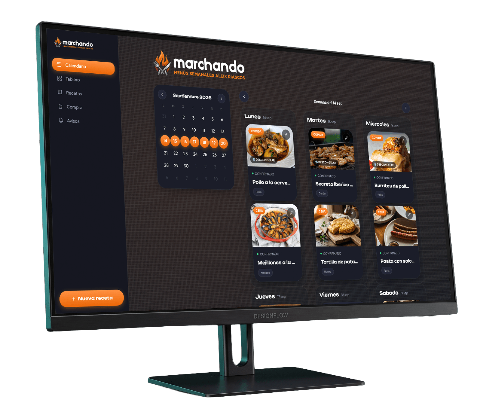 Monitor mostrando el trabajo en pantalla