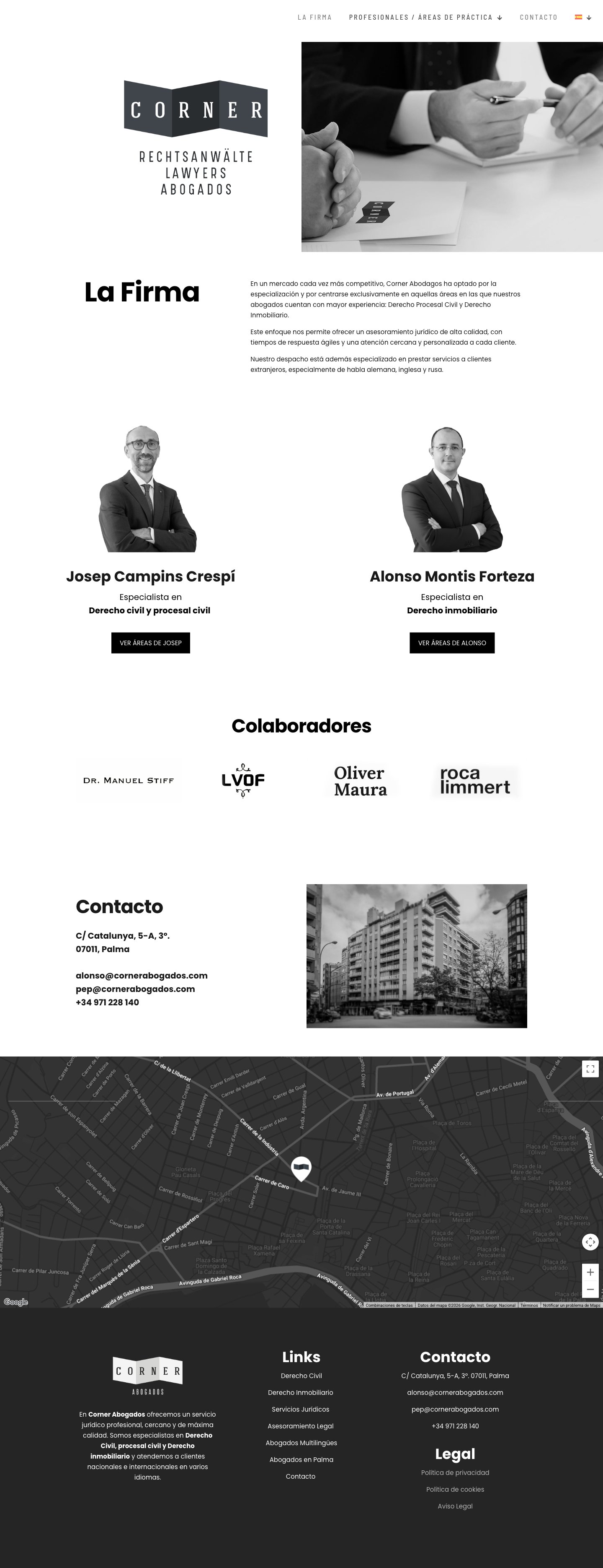 Una web multilingüe pensada para Mallorca y el mundo — Corner Abogados